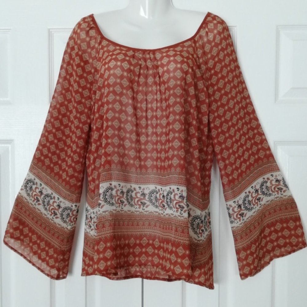 Sweet Journey Western Boho top sz M